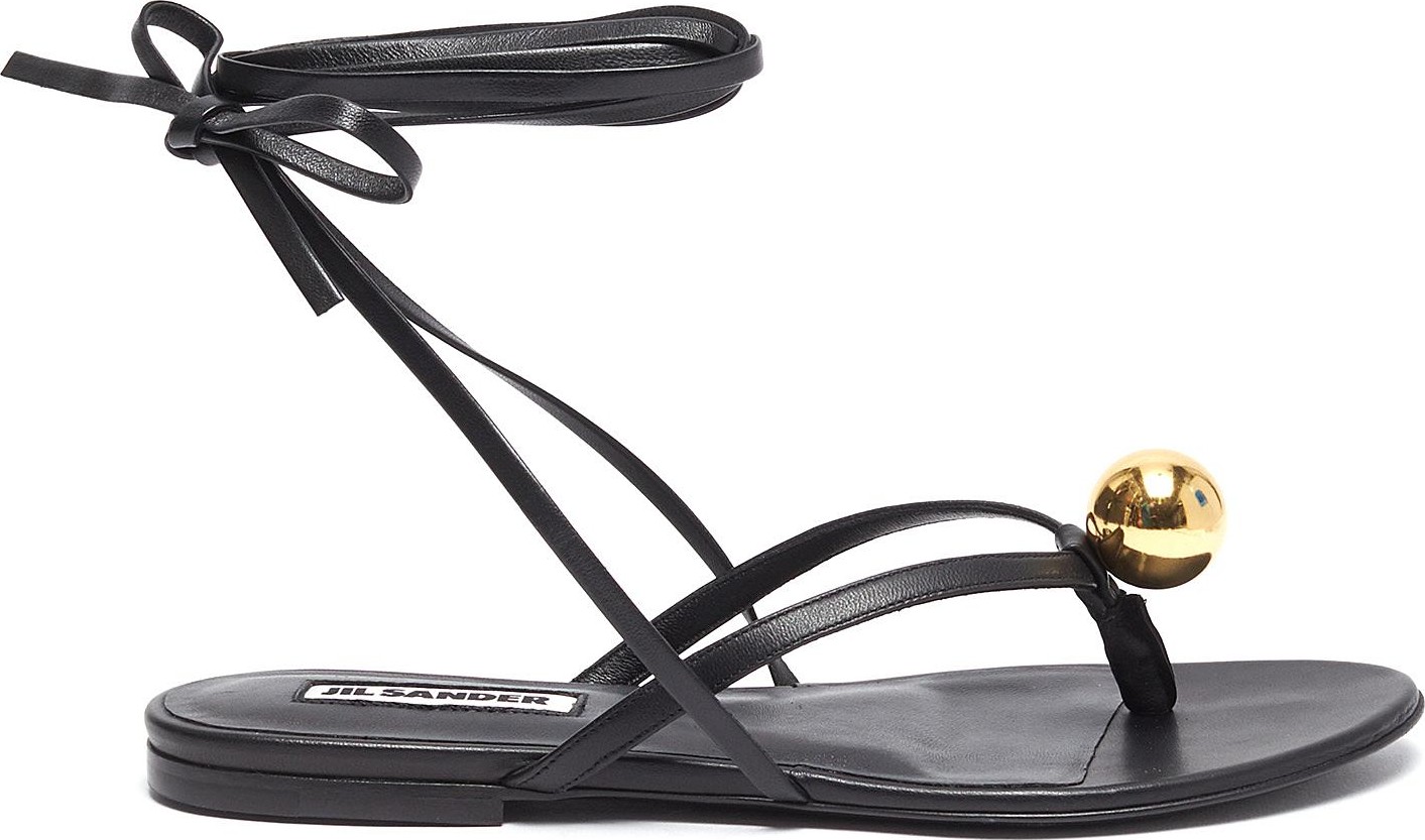 Jil Sander Metal sphere ankle strap sandals