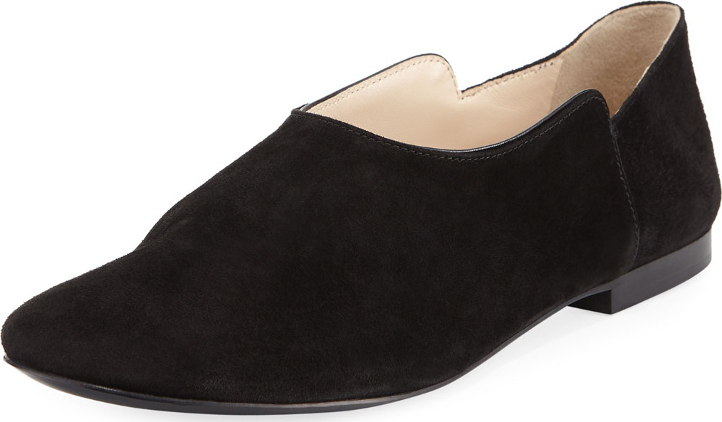 THE ROW Boheme Suede Slipper Flat