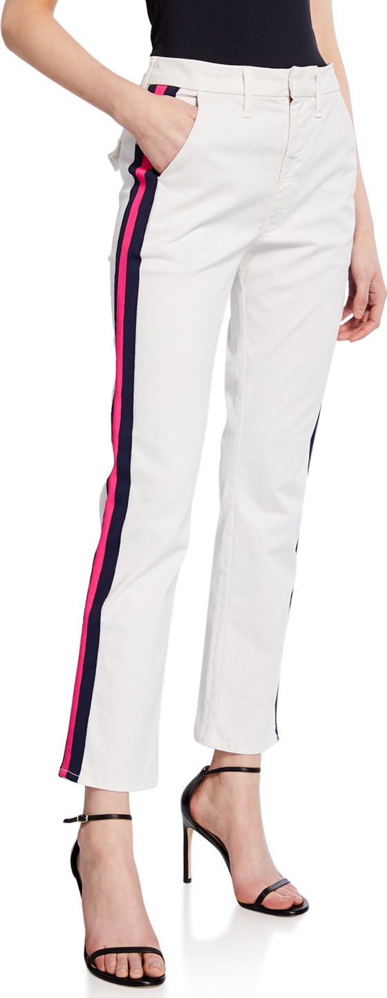 MOTHER The Straight Shaker Ankle Pants with Stripes