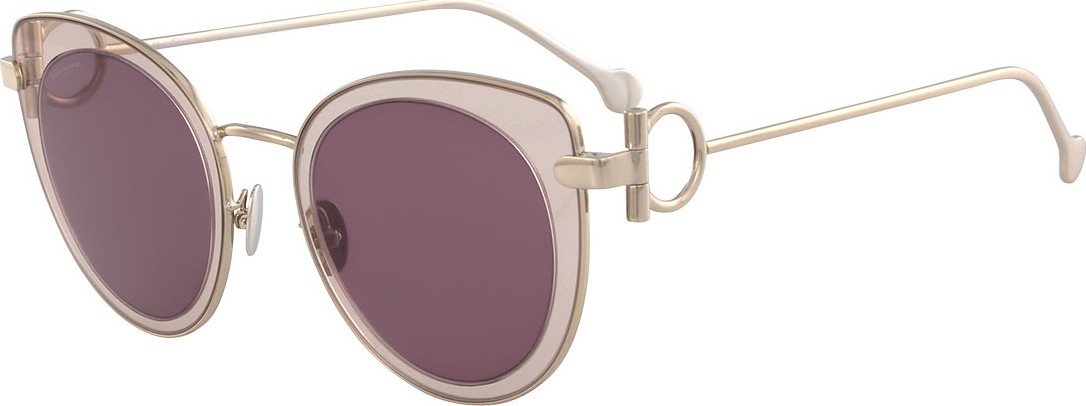 Salvatore Ferragamo Gancino Cat-Eye Metal Sunglasses