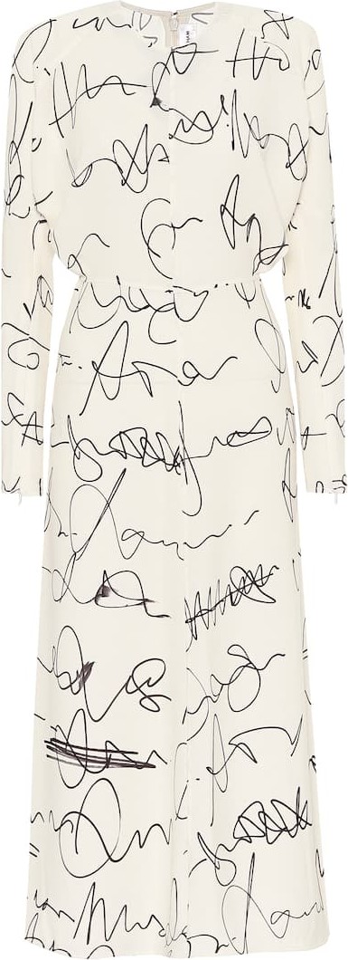 Victoria Beckham Printed stretch-crêpe midi dress