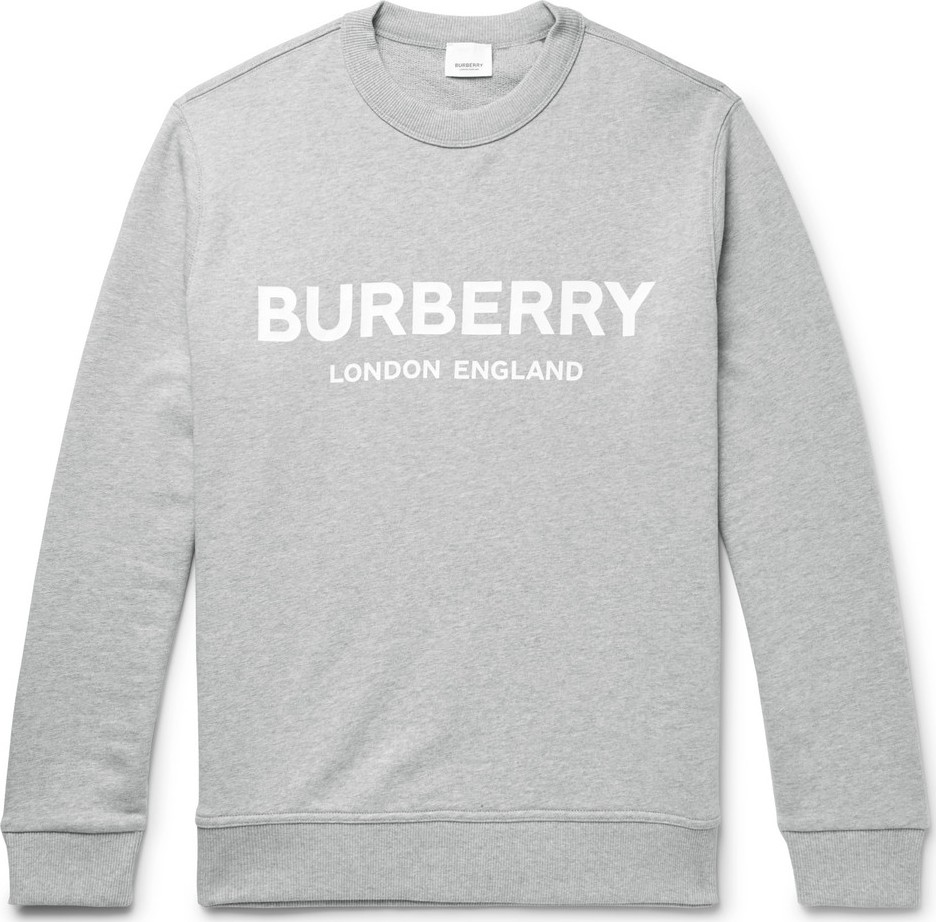 Burberry London England Logo-Print Mélange Loopback Cotton-Jersey Sweatshirt