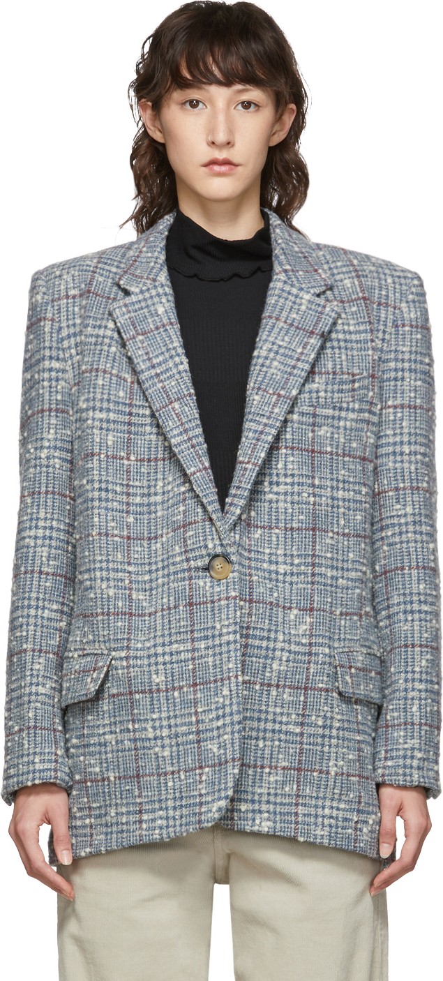 Isabel Marant Etoile Grey & Blue Wool Korix Blazer
