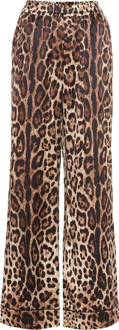 Dolce & Gabbana Leopard-print stretch-silk pants