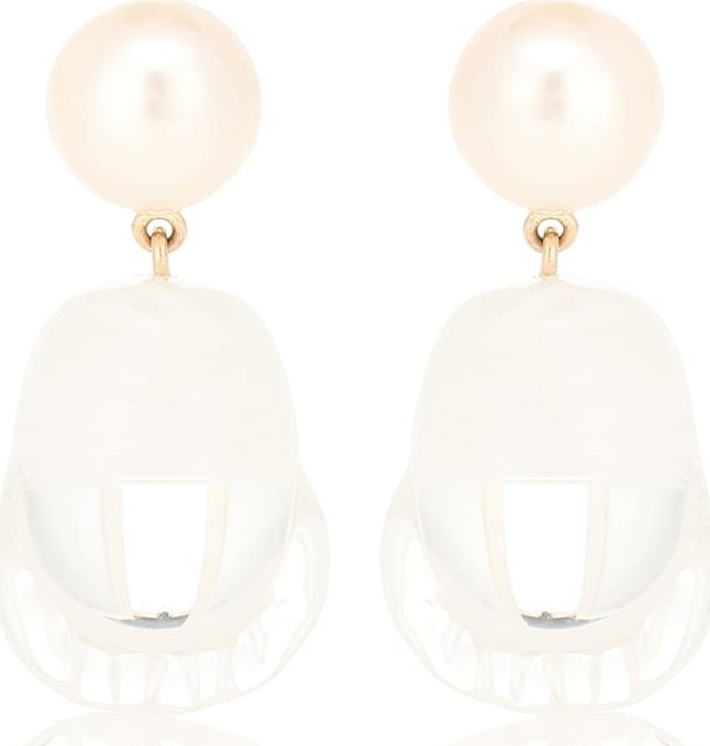 Sophie Bille Brahe Venus Vere 14-kt yellow gold earrings with pearls