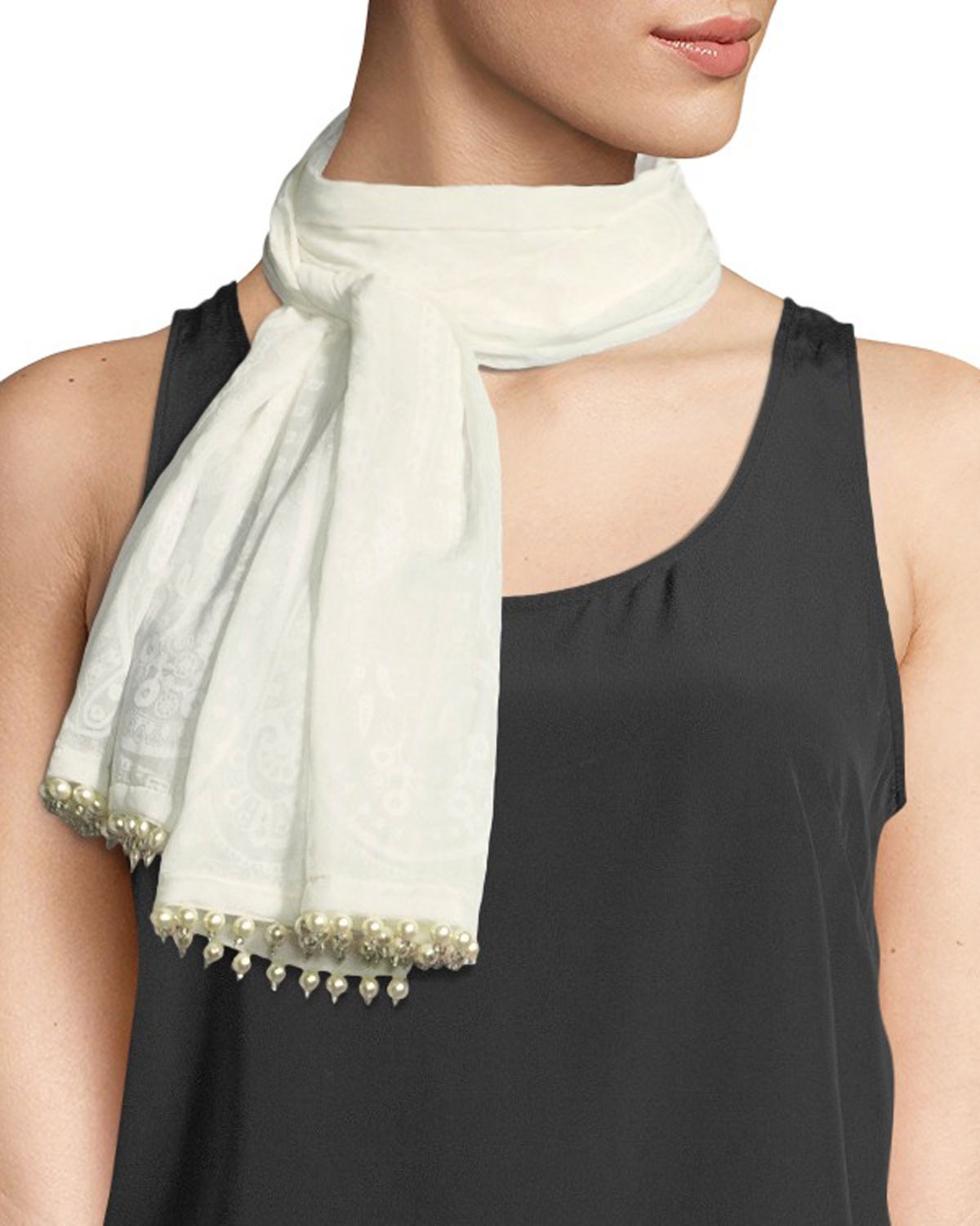 Etro Calcutta Cotton/Silk Scarf with Beading