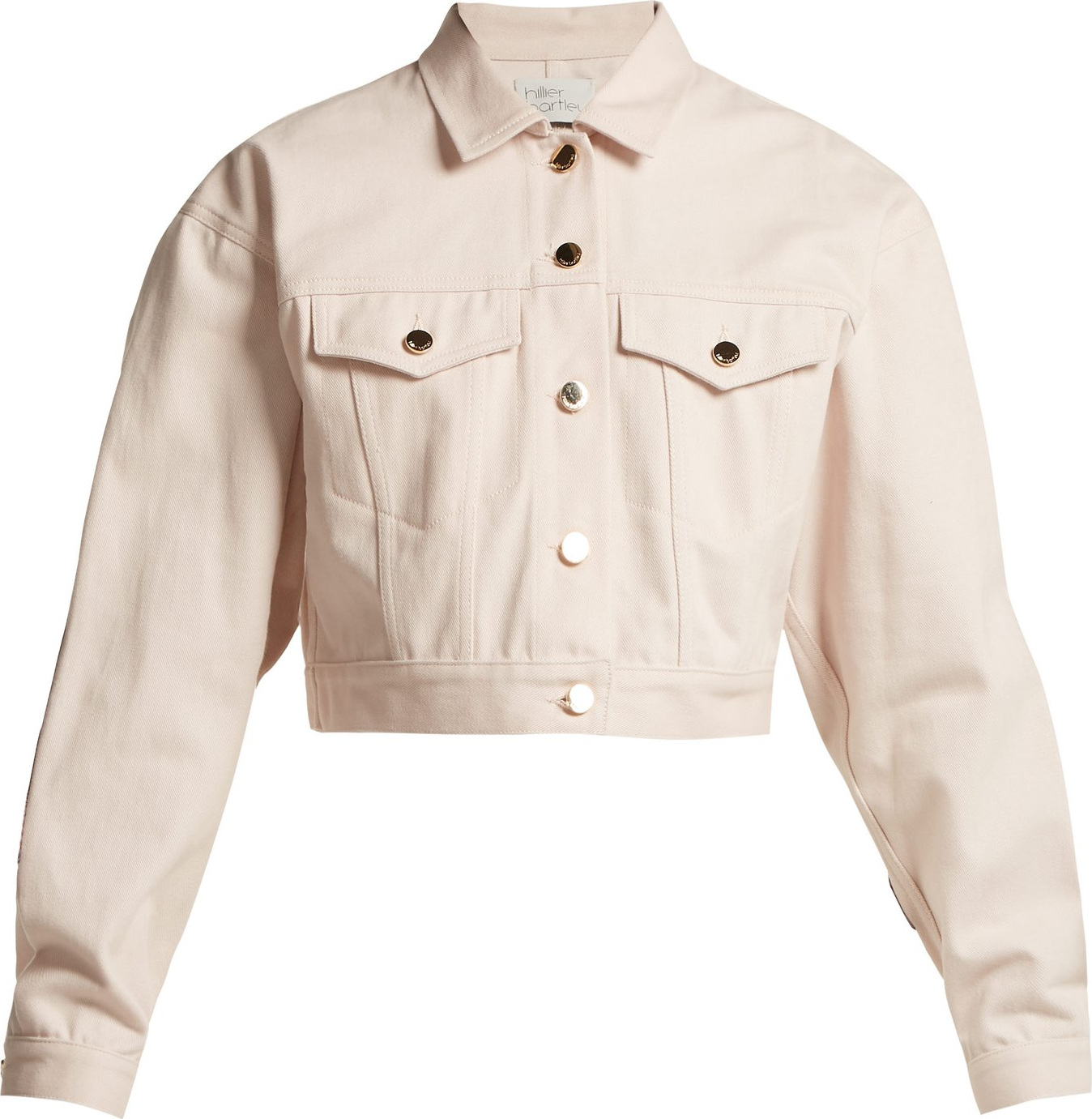 Hillier Bartley Faux python-effect leather and denim jacket