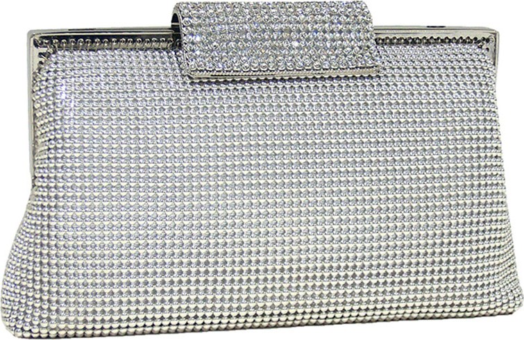 Whiting & Davis Crystal Clasp Clutch Bag