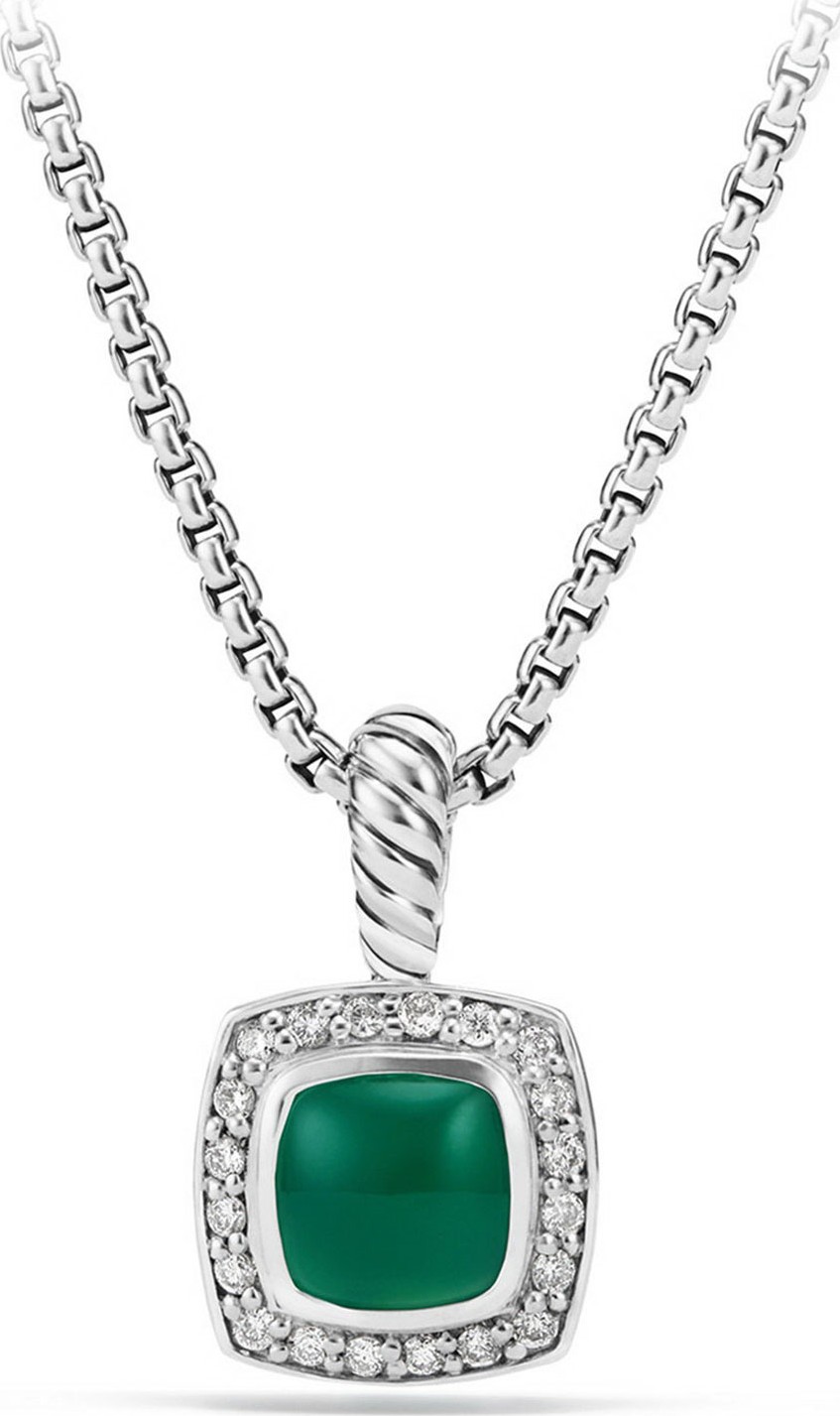 David Yurman Petite Albion Pendant with Citrine and Diamonds on Chain