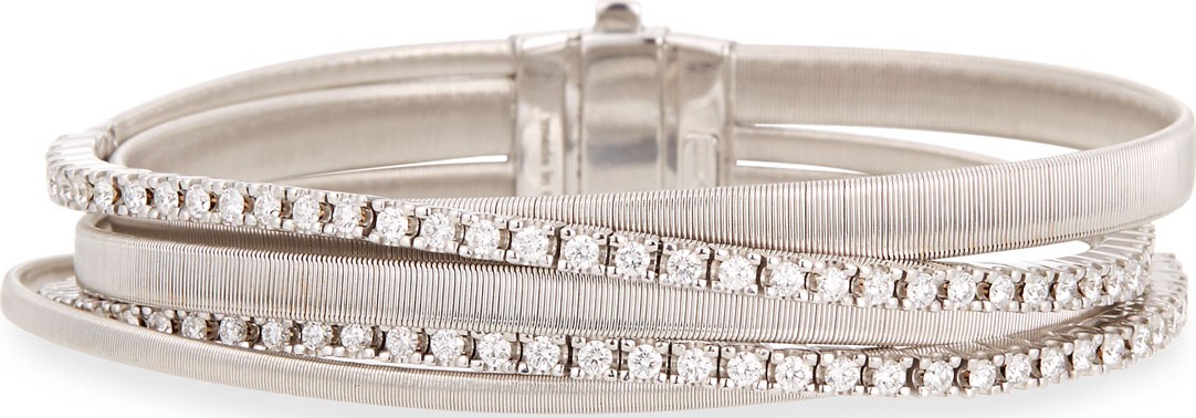 Marco Bicego Masai 18k White Gold Five-Strand Diamond Crossover Bracelet