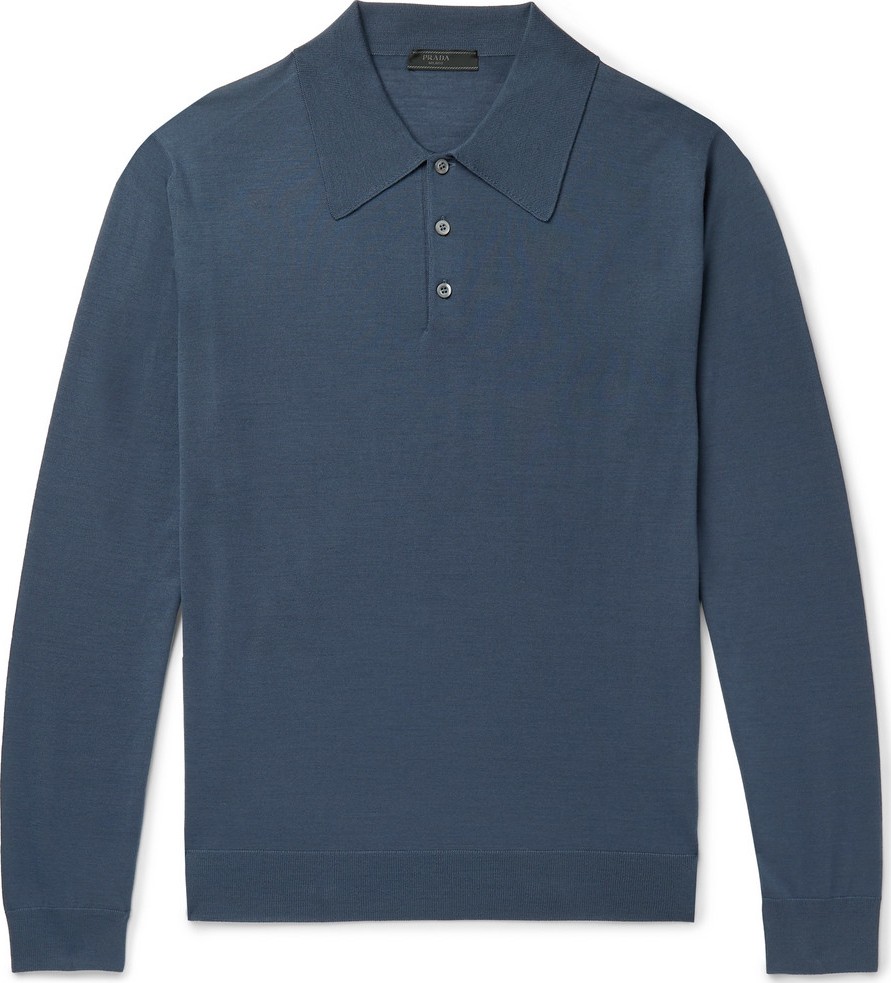 Prada Slim-Fit Virgin Wool Polo Shirt