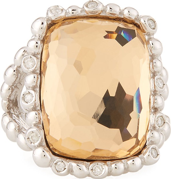 Michael Aram Molten 18k Gold Cushion Ring w/ Diamonds