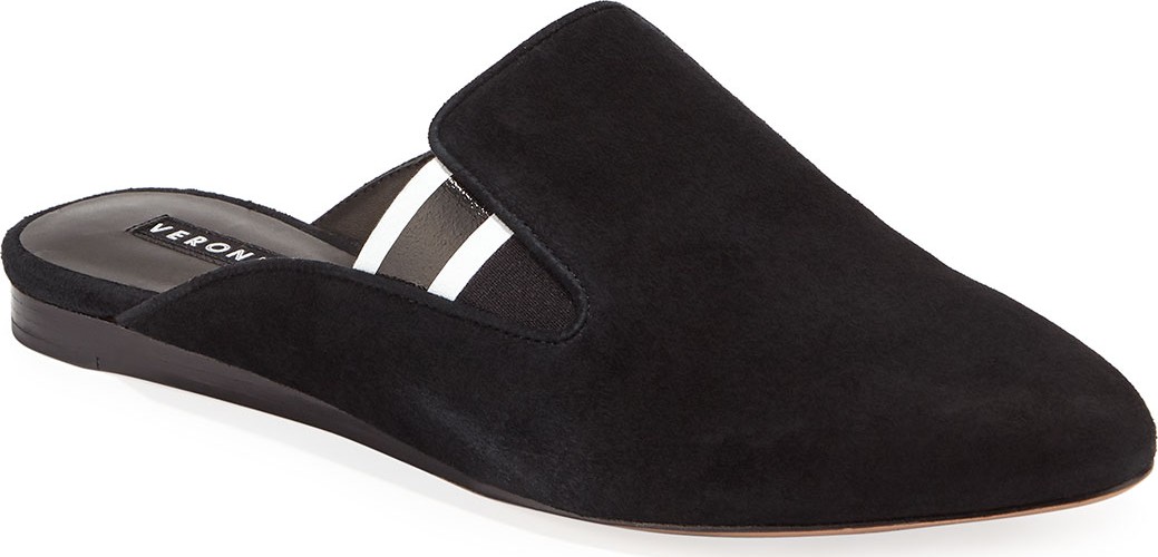 Veronica Beard Greyson Flat Sport Suede Mules