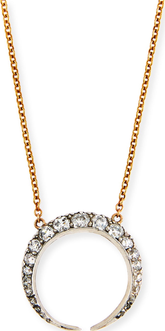 Turner & Tatler 14K Gold Diamond Crescent Necklace