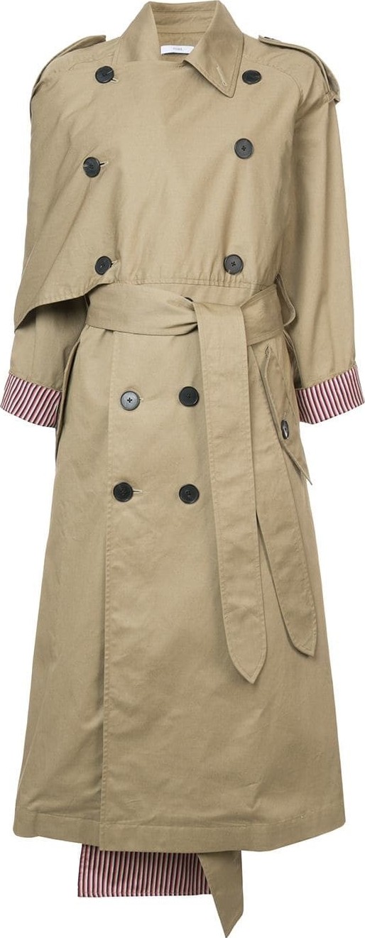 TOME scarf lapel trench coat
