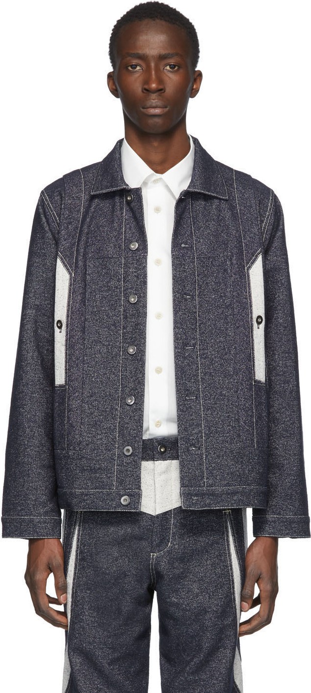 Kiko Kostadinov Indigo & Off-White Denim Tulcea Jacket