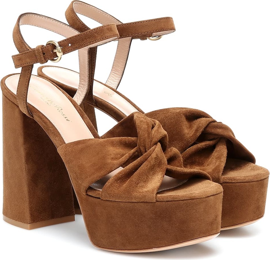 Gianvito Rossi Suede plateau sandals