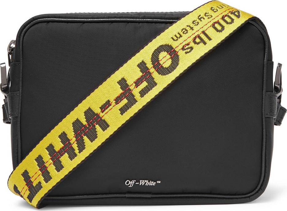 Off White Logo-Jacquard Webbing and Shell Messenger Bag