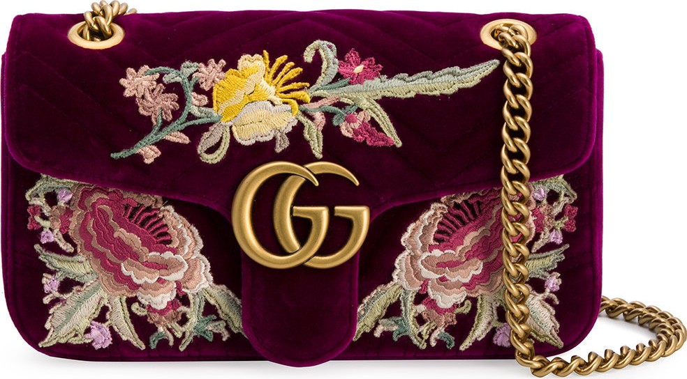 Gucci GG Marmont embroidered shoulder bag