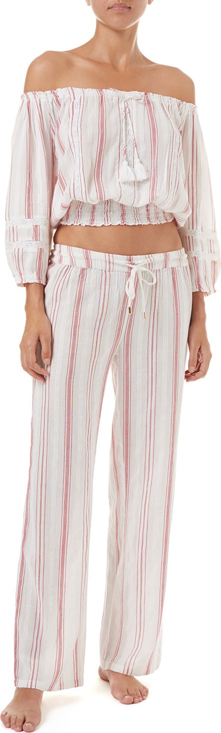 Melissa Odabash Krissy Striped Cotton Coverup Pants