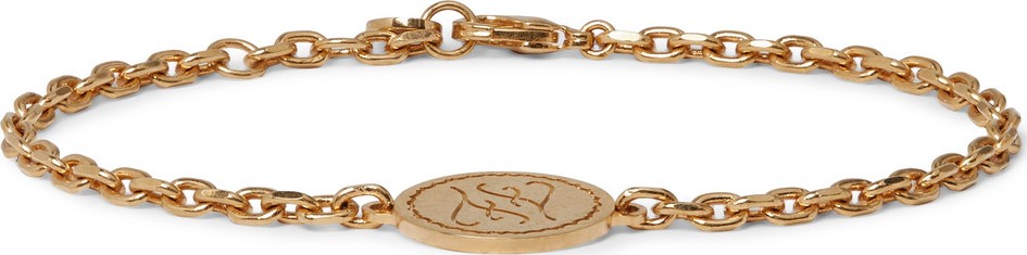 Fendi Logo-Engraved Gold-Tone Bracelet