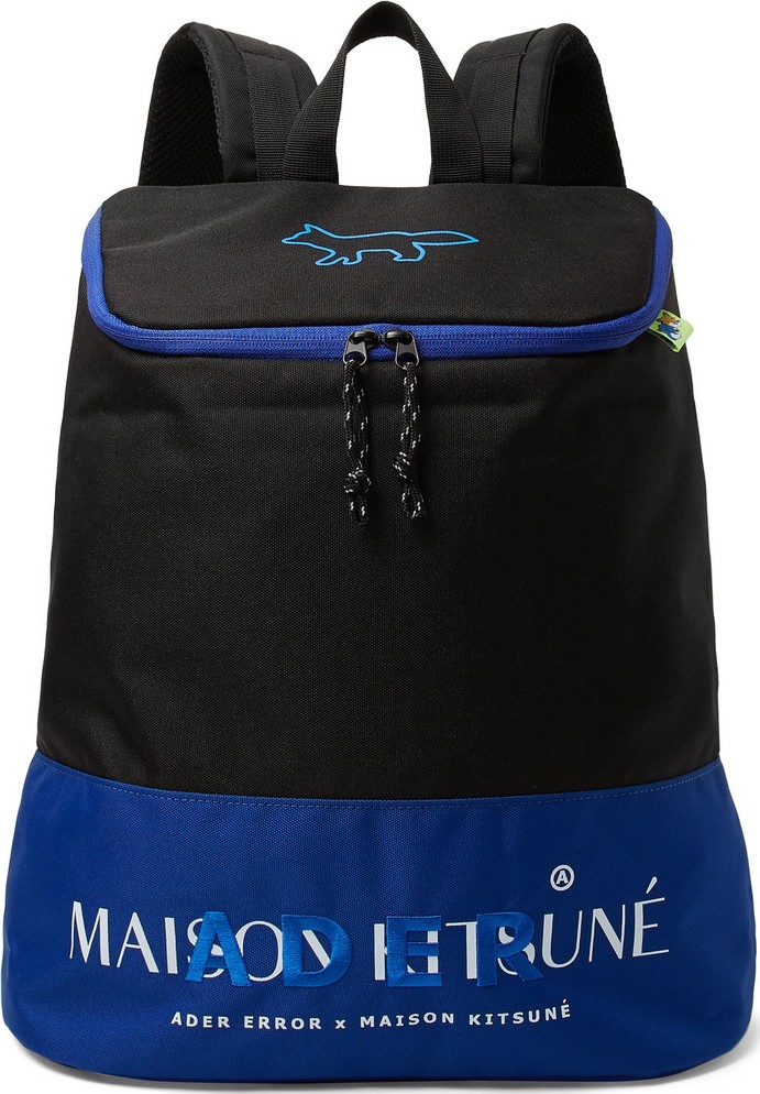 Maison Kitsune + ADER error Logo-Embroidered Printed Canvas Backpack