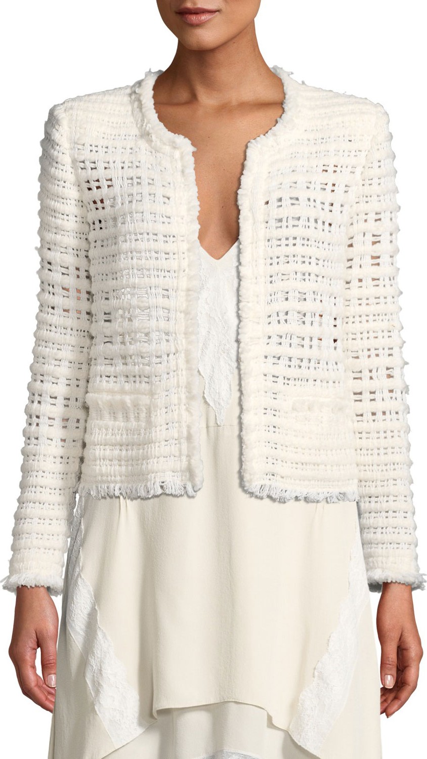 IRO Startle Open-Front Long-Sleeve Open-Knit Jacket