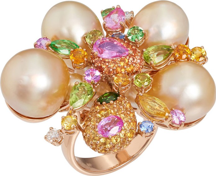 Margot McKinney 18k Rose Gold Pearl Blossom & Stone Ring