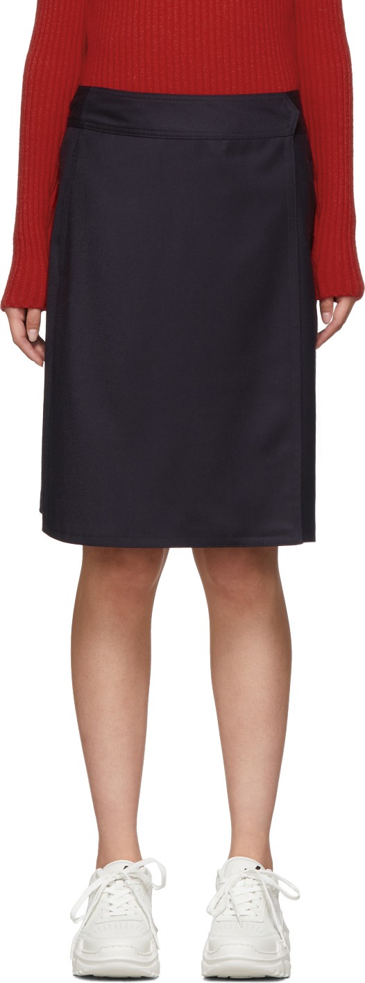 A.P.C. Navy Stitch Miniskirt