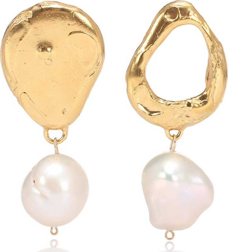 Alighieri The Infernal Storm 24kt gold-plated and pearl earrings