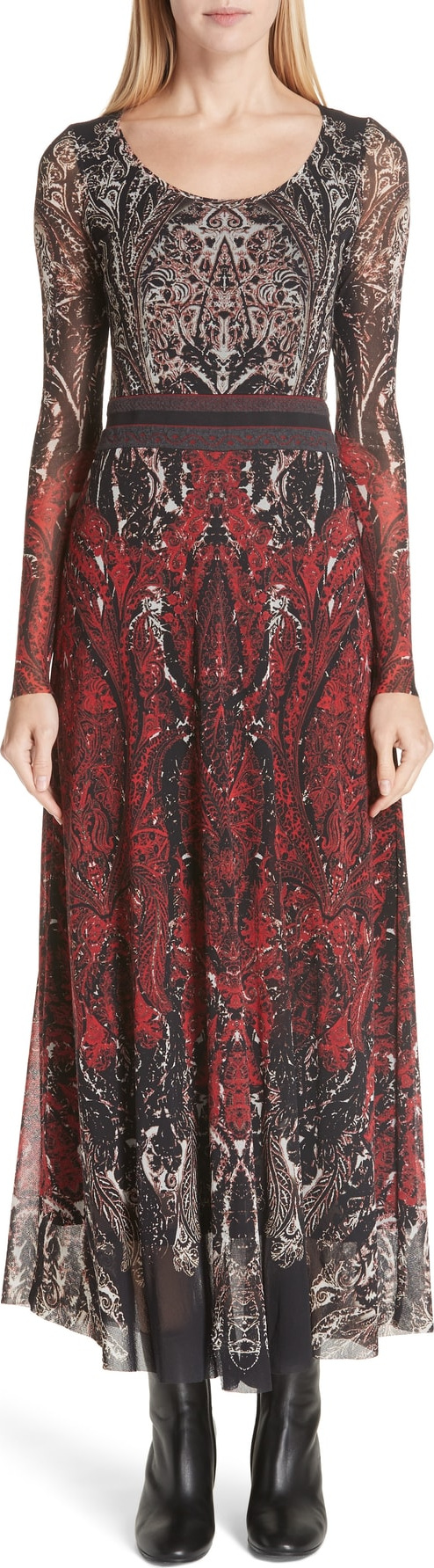 Fuzzi Paisley Tulle Two-Way Dress