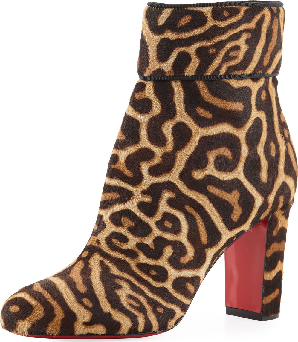 Christian Louboutin Moulamax Fur Red Sole Booties