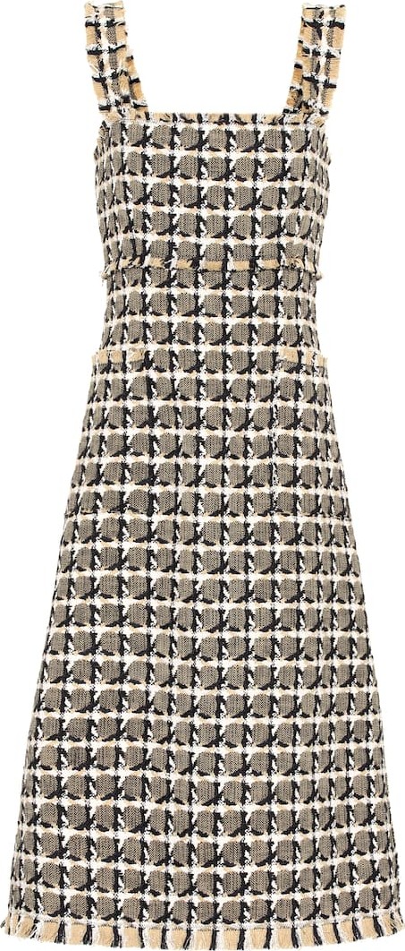 Oscar De La Renta Cotton and wool blend tweed dress