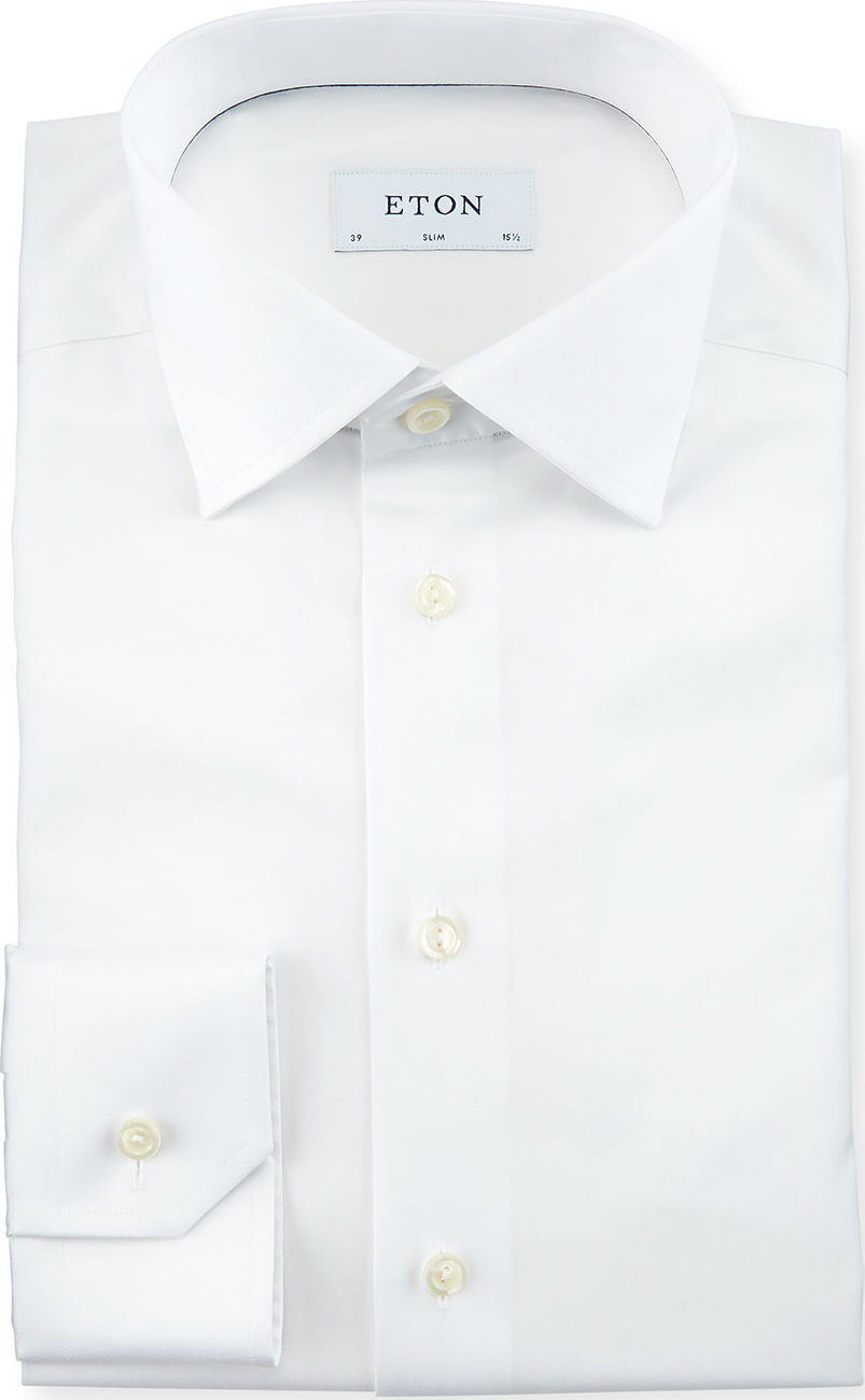 Eton Slim-Fit Solid Dress Shirt, White