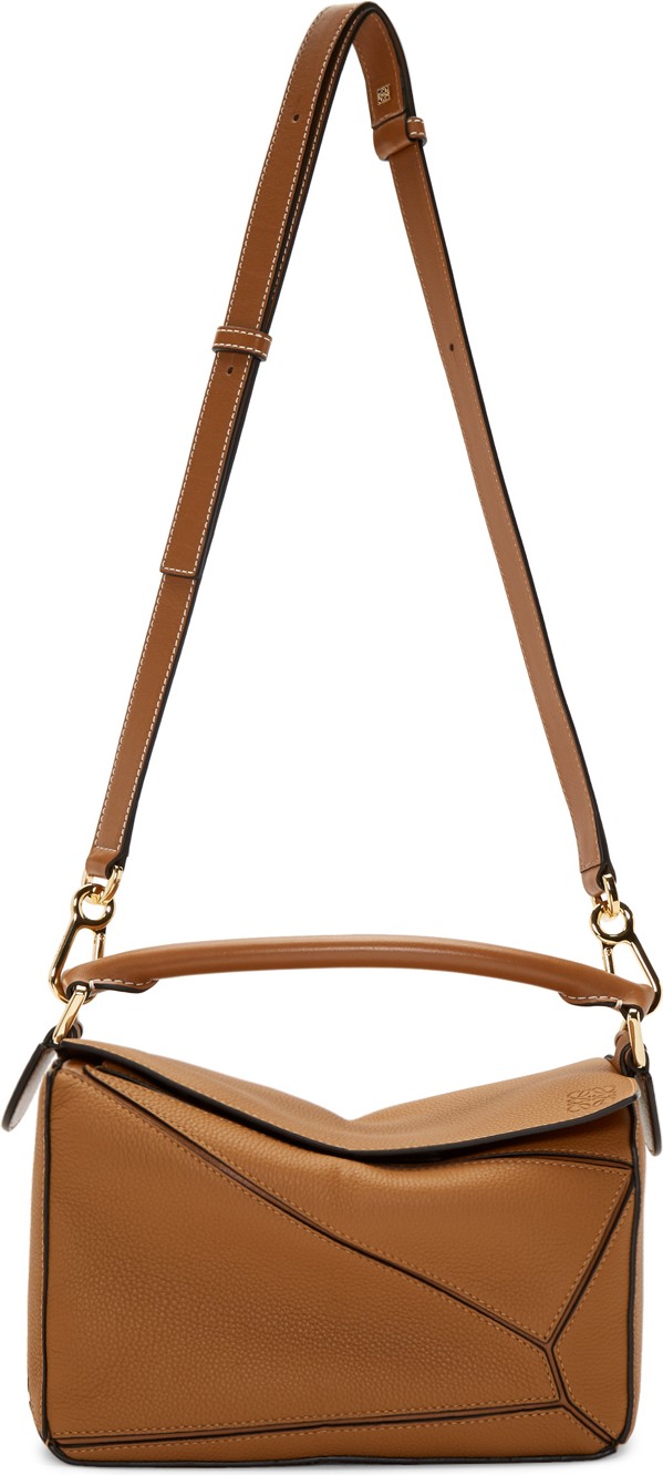 LOEWE Tan Small Puzzle Bag