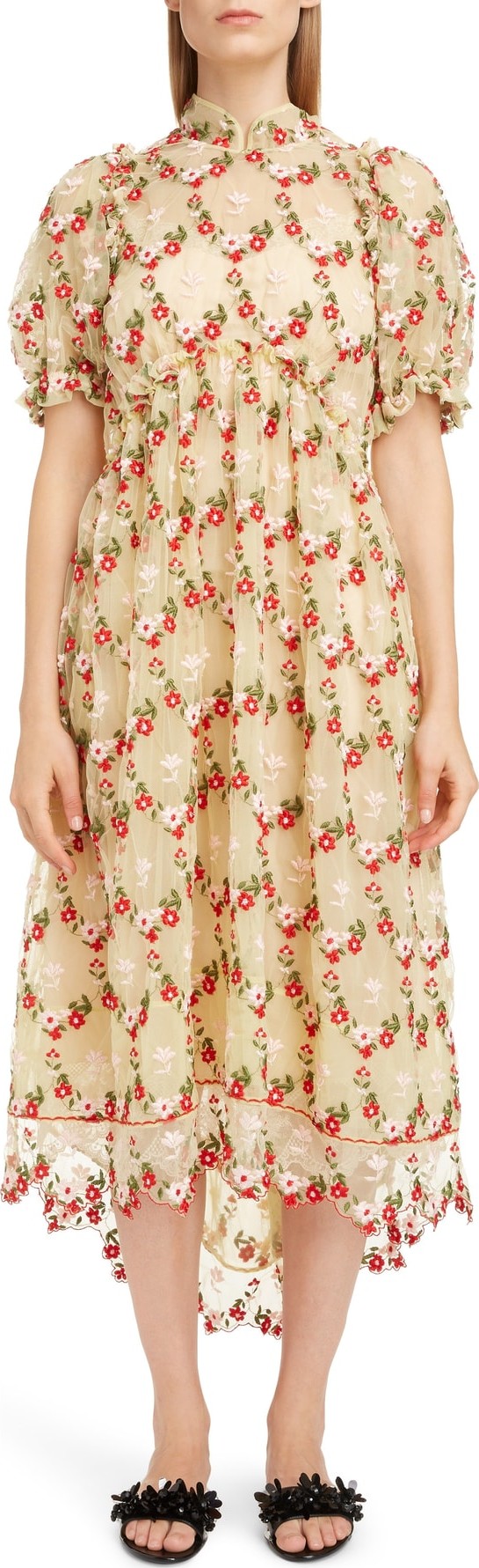 Simone Rocha Mandarin Lace Babydoll Dress