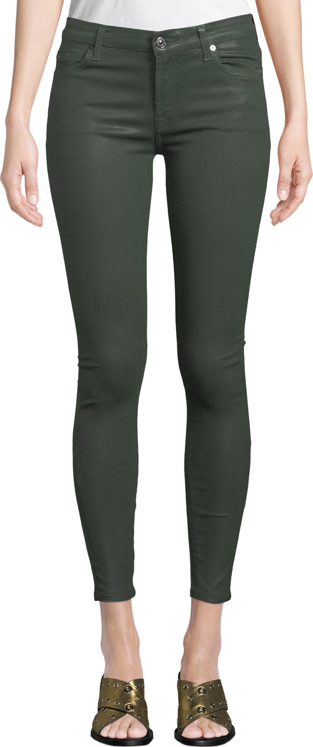 7 For All Mankind The Ankle Skinny Coated Jeans
