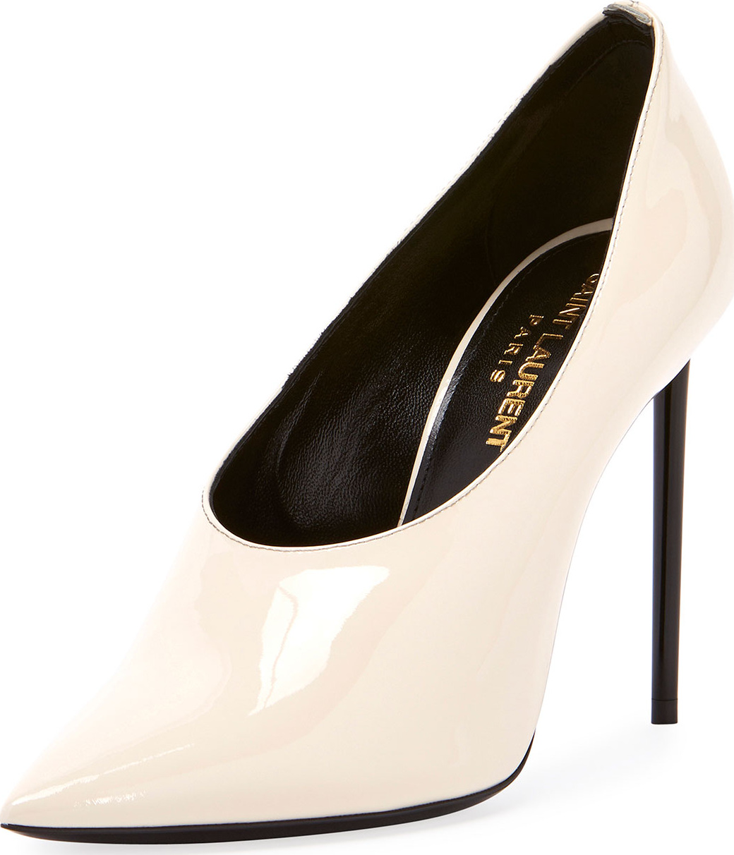 Saint Laurent Teddy High-Vamp Patent Leather Pump