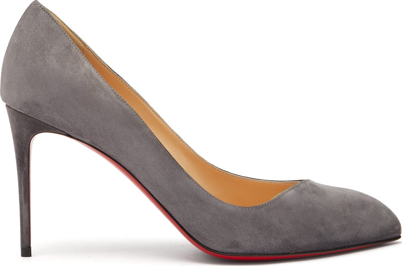 Christian Louboutin Corneille 85 asymmetric suede pumps