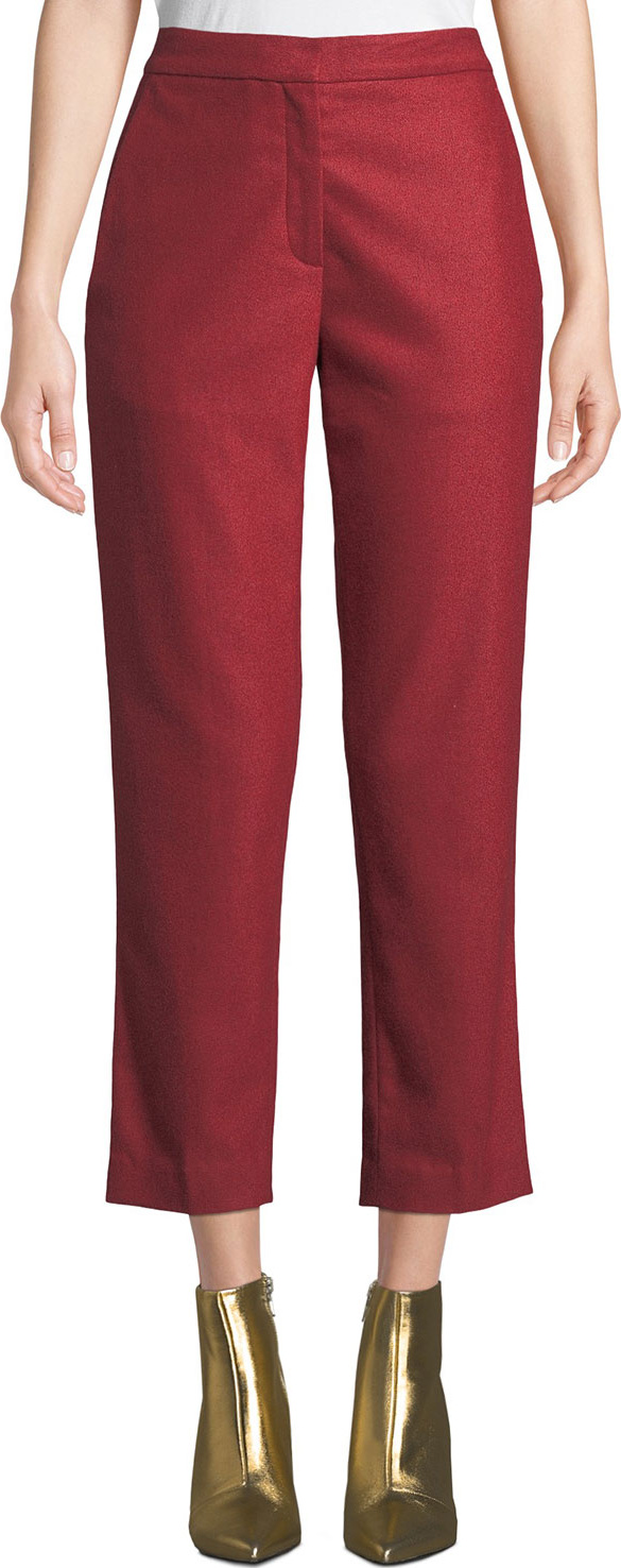 Rag & Bone Poppy Straight-Leg Cropped Wool Pants