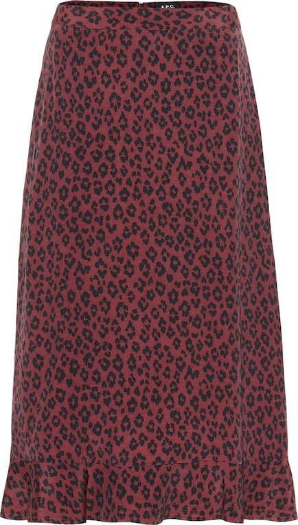 A.P.C. Leopard-print midi skirt