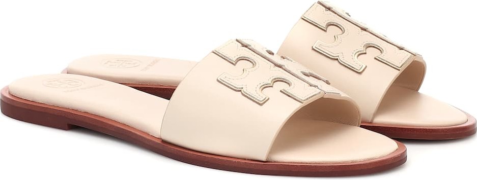 Tory Burch Ines logo leather slides