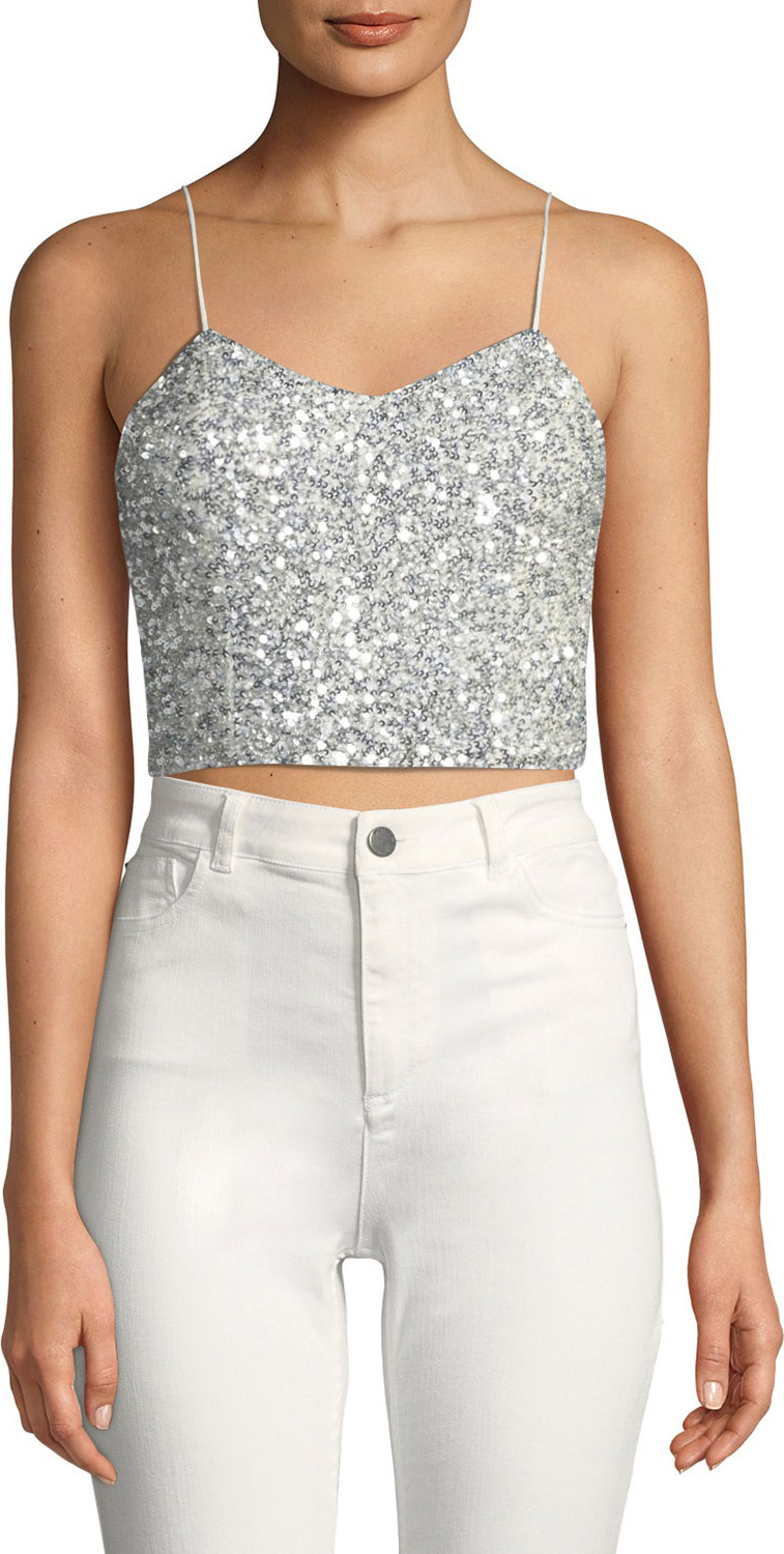 AO.LA Archer Embellished Cropped Cami Top