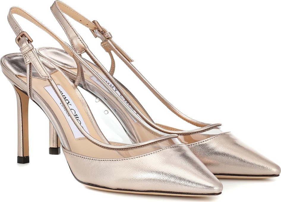 Jimmy Choo Erin 85 leather slingback pumps