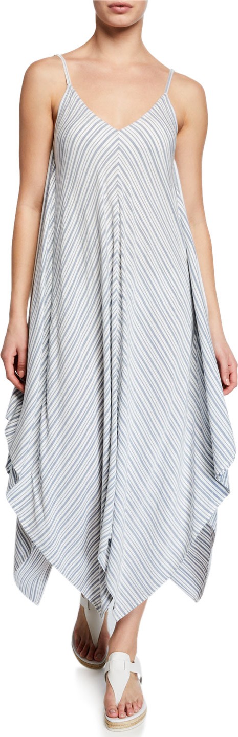 Tommy Bahama Striped V-Neck Sleeveless Scarf Dress
