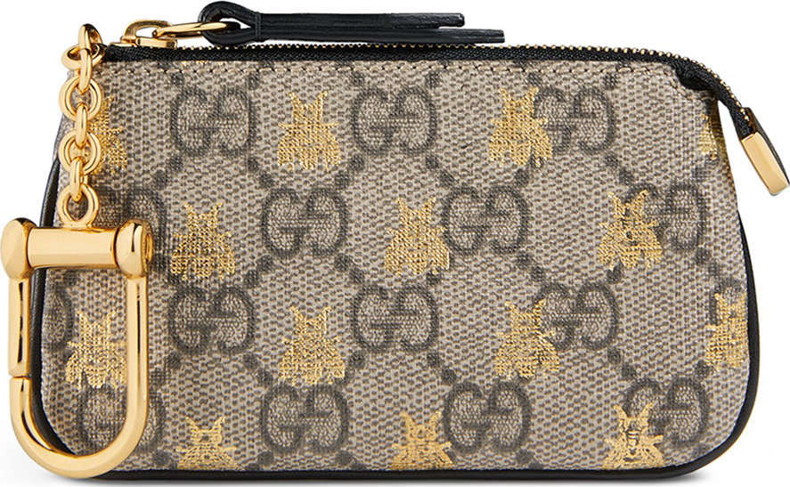 Gucci Linea A GG Supreme Bee Key Case