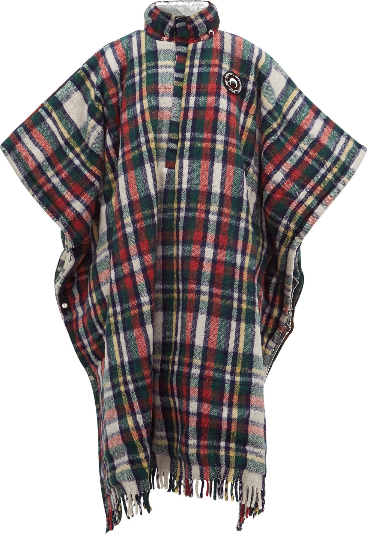 Marine Serre Reversible hooded plaid and lamé poncho