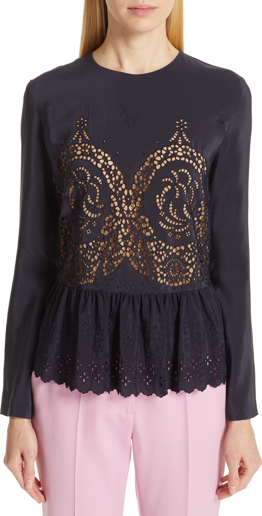 Stella McCartney Eyelet Peplum Blouse