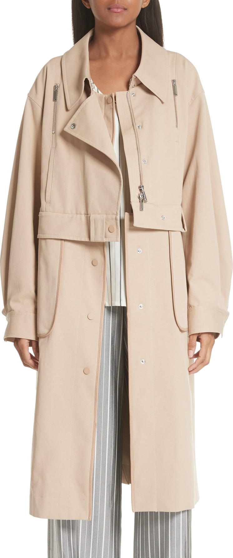 GREY Jason Wu Sailor Stretch Twill Convertible Trench Coat