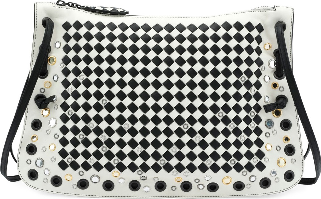 Bottega Veneta Zip Top Intrecciato Crossbody Bag